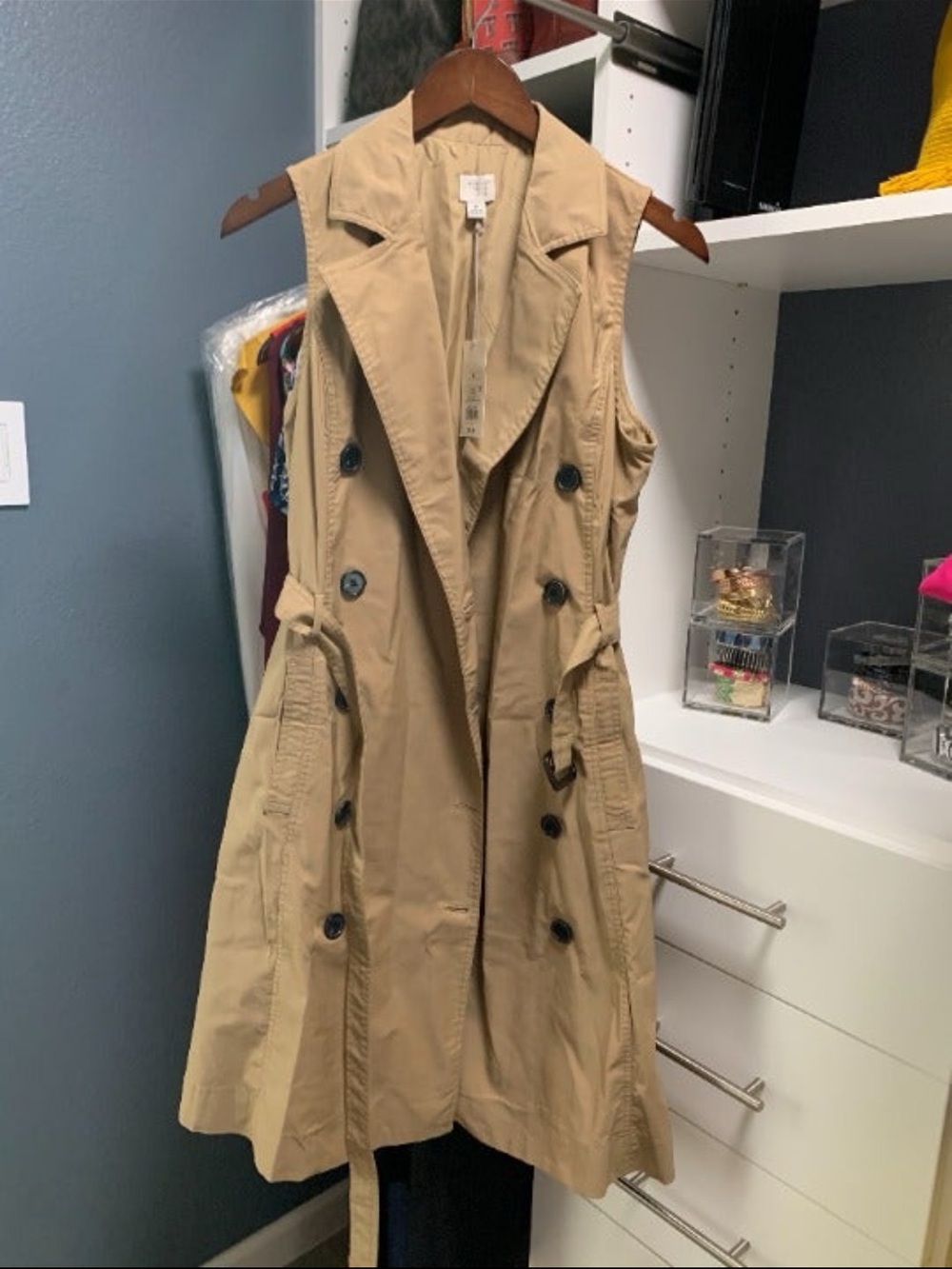 A New Day Sleeveless Trench Coat - Beige